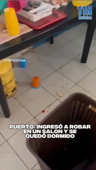 Un ladrón ingresó a robar a un salón de fiestas, robó, cocinó, pero se quedó dormido y lo atrapó la policía. Ocurrió en Puerto General San Martín, provincia de Santa Fe.