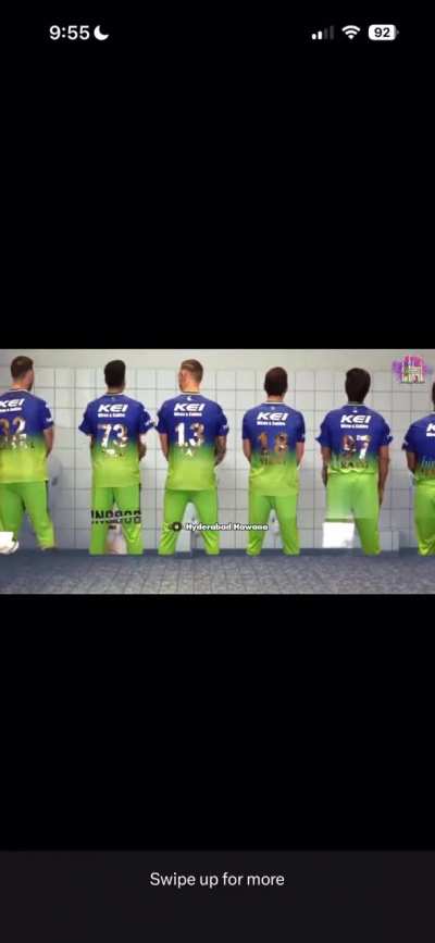 RCB players in a dick measuring contest