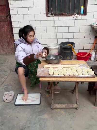 TOE-SEASONED Dumplings? This Street Vendor Uses Her BARE FEET to Prep Your Meal The Most Unsanitary Kitchen in the World !