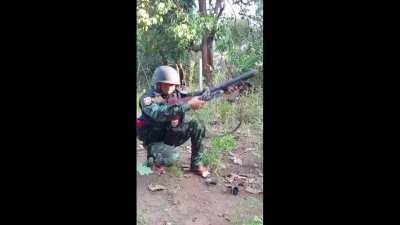 Extended Footage of KNLA/PDF (Southern Eagle and Albino Tiger) forces fighting the Myanmar Junta in Kawkareik (slightly higher quality) (February 2024)