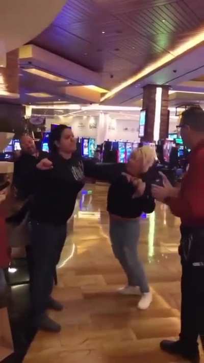 Woman verifies the legality of knocking someone out in a casino before doing so