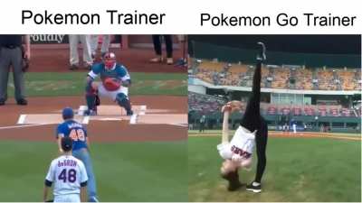 How Pokemon Trainers throw a pokeball vs. How Pokemon GO Trainers throw a pokeball