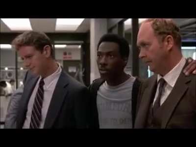 In Beverly Hills Cop (1984), Eddie Murphy's improvised story about "super cops" made John Ashton crack up so much, he had to pinch his face to hide his laughter