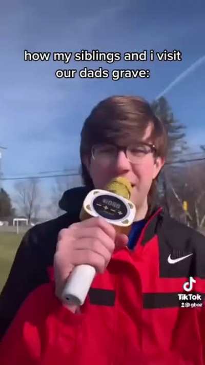 Son sings beautiful song for dead father