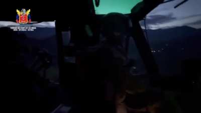 Colombian helicopter firing against FARC