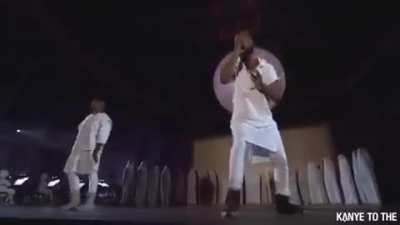 Kanye and Cudi performing &ldquo;Heartless&rdquo; together. Personally, love Kanye&rsquo;s haunting vocals on the official, would&rsquo;ve loved an alternate version with Cudder.
