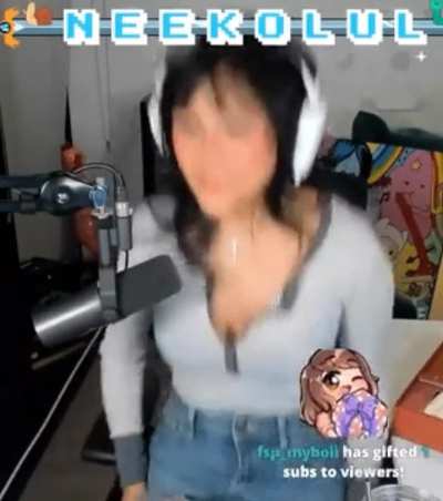 Not the best quality but here&rsquo;s another panty peak. I love the slightly embarrassed look on her face at the end.