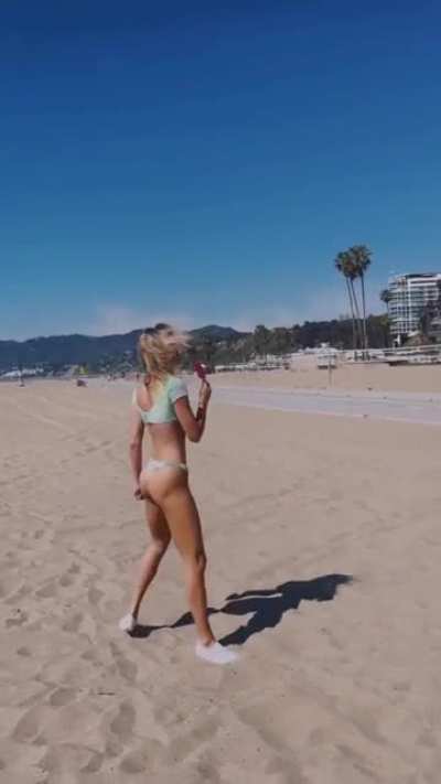 Beautiful bikini babe on beach