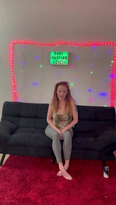 Casting couch with cute petite Milf