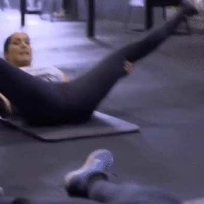 Nikki stretching.