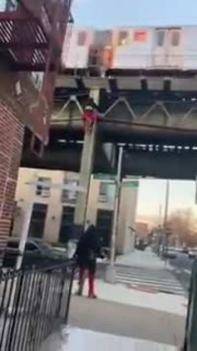 He saw his train coming...