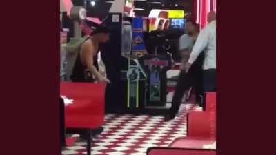That dude got backhanded like hell!