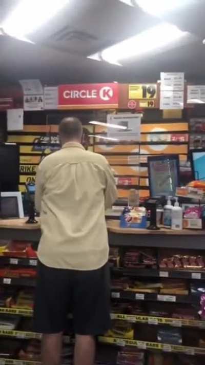 Anti-mask/vaxxer dumbfuck records themselves being a rude cunt to worker and customer and then posts video to Reddit seeking validation.