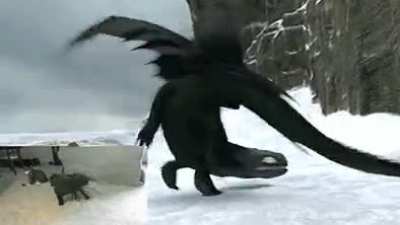 The Toothless animation for this scene in "How to Train Your Dragon" was modelled on one of the animators cat with tape stuck to it's tail