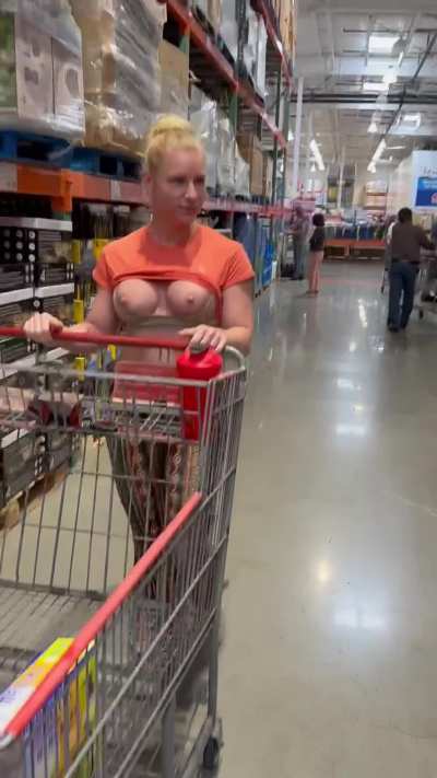 Just a little boob show in walmart, carry on