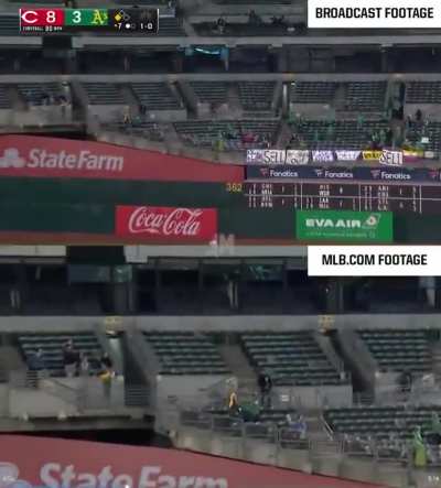[Jomboy Media] MLB.com cropped out original Ryan Noda HR video so you can't see the "sell the team" signs