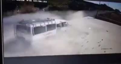 2 angles of a brutal crash