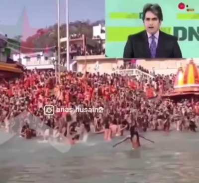 Finally Sudhir Chaudhary calls out kumbh mela!!