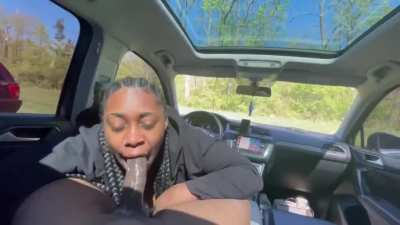 Sucking bbc in car