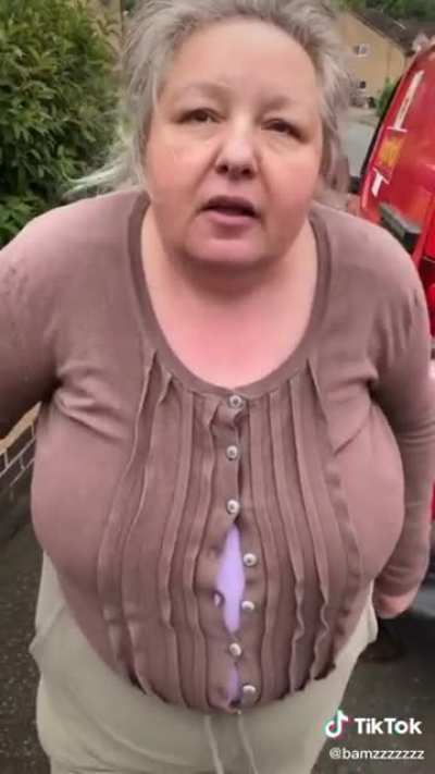 British Karen with metal pipe caught interfering with Royal mail post van.