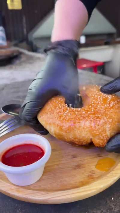 Delicious Crispy Samsa straight from the oven. 
