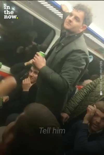 Two women confront drunk and sexist men on the train in London.