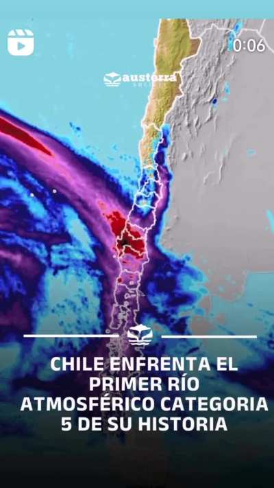 Infograf&iacute;a del r&iacute;o atmosferico qu&eacute; est&aacute; afectando a Chile estos momentos. 