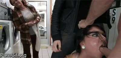 Casual public facefuck