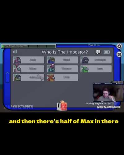 Max Verstappen plays Among Us (credit: @gianni.vecchio Twitch)