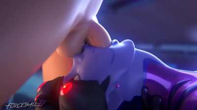 widowmaker deepthroating a thick cock -creator forceballFX-
