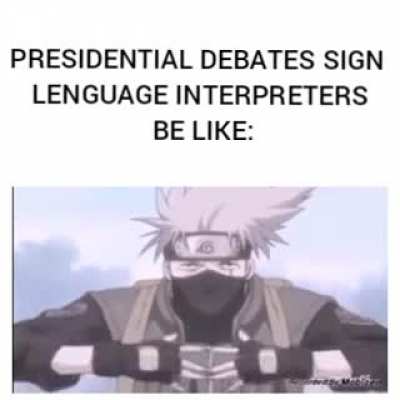 Candidate 1: *Speaking gibberish* Candidate 2:"Will you shut up man?"
