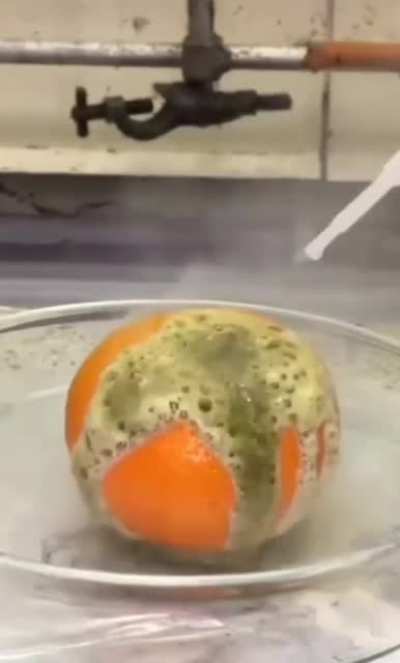 What happens if you add chlorosulfonic acid to a clementine? Chlorosulfonic acid (HSO3Cl) is a super acid, stronger than most common mineral acids, like nitric, sulfuric or hydrochloric acid. It reacts with water to form hydrochloric and sulfuric acid: HS