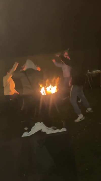 Dudes discover fire