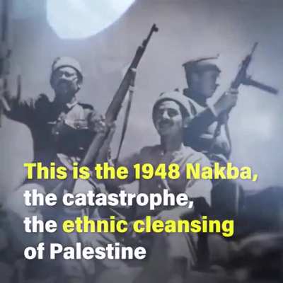 Imagine: You have lived in your hometown for centuries, surrounded by your family &amp;amp; friends. But suddenly, gun-toting zionist isreali militias show up. You flee in terror. Then illegal isreali settlers move into your house and you are banned from retu