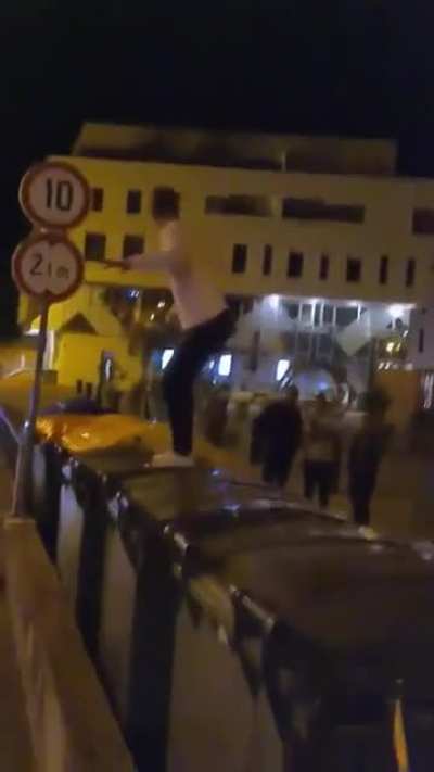 What happens when you jump on plastic bins&hellip;