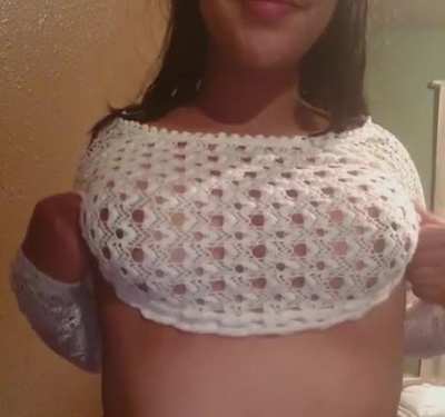 1st titty &lsquo;drop&rsquo; of my small firm tits