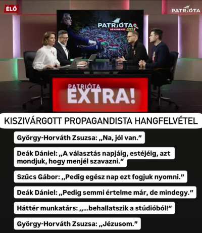 Bekapcsolt mikrofonnal indult el a Patri&oacute;ta &eacute;lő ad&aacute;sa, &eacute;rdekes besz&eacute;lget&eacute;st hallhattak a n&eacute;zők
