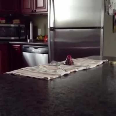 Just doing the old baking soda vinegar volcano trick.