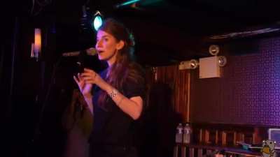 Her reaction when realizing the crowd knows her song is priceless.