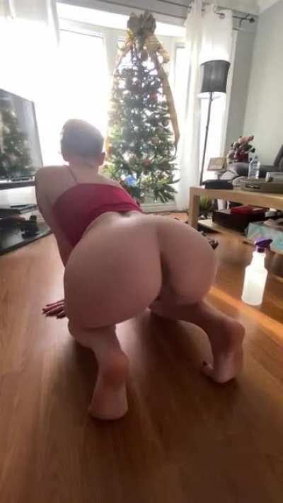I asked for a Roomba but this will do instead...would you hire her to clean?