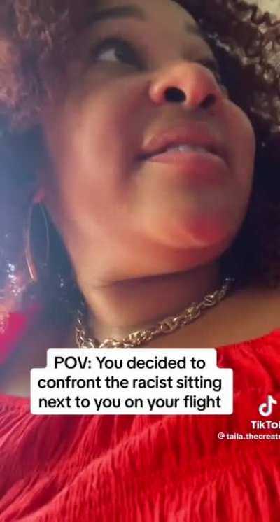 Black woman confronts racist white man texting his family that airlines should raise their prices to &ldquo;weed these people out.&rdquo;