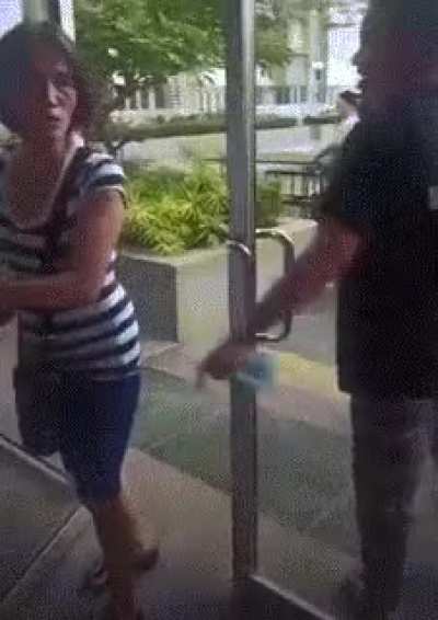 Stay in line go one by one please