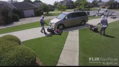 My parents&rsquo; security camera superimposes all the footage from the day into a summary video. I call it &ldquo;Dance of the Lawn Mowers&rdquo;