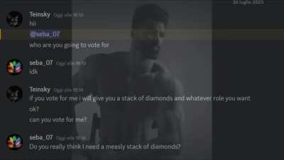 CONTEXT: elections in a minecraft server to decide the head of the faction and attempted (failed) corruption