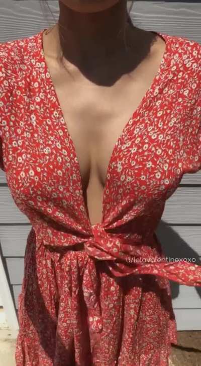 Showing you what&rsquo;s under my dress before I go out 😉