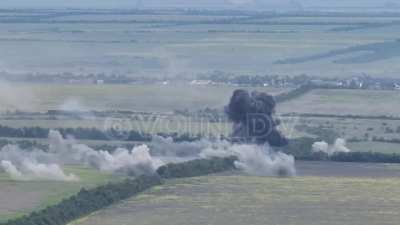 RU POV: The result of the work of the army aviation group [V] in the Orekhovskoye direction: broken Western armored vehicles.