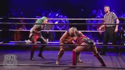 Nixon Newell mulekicked by Alexxis Falcon