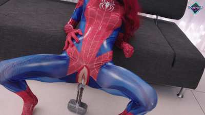 Spider woman dreaming about creampie inside of her tights