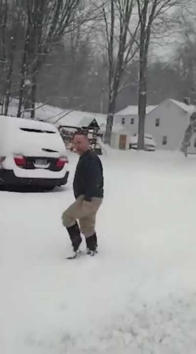 NH State Representative and Pastor freaks out on snow plow.