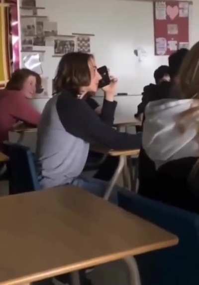 Calling mom in the middle of class to get permission to watch a PG-13 movie